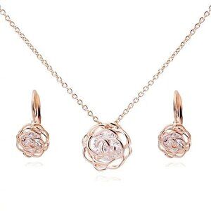 Rose is a Rose Pendant and Chain with Earrings